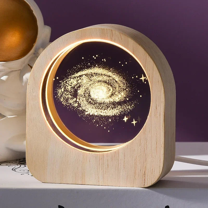 3D Crystal Glass Craft Decoration Laser Engraved Solar System