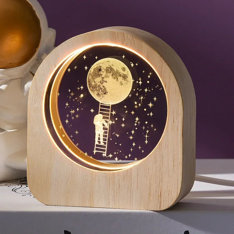 3D Crystal Glass Craft Decoration Laser Engraved Solar System