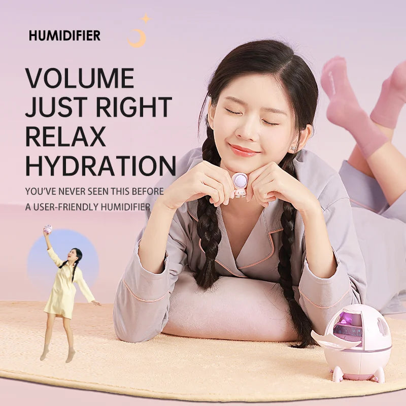 Portable Astronaut Humidifier ©  with LED Light and Aroma Diffuser - USB Powered for Clean and Hydrated Air Cute Aesthetic Stuff