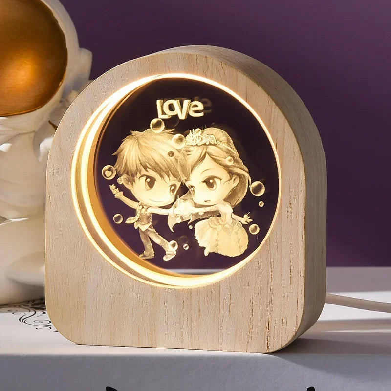 3D Crystal Glass Craft Decoration Laser Engraved Solar System