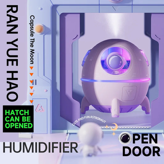 Portable Astronaut Humidifier ©  with LED Light and Aroma Diffuser - USB Powered for Clean and Hydrated Air Cute Aesthetic Stuff