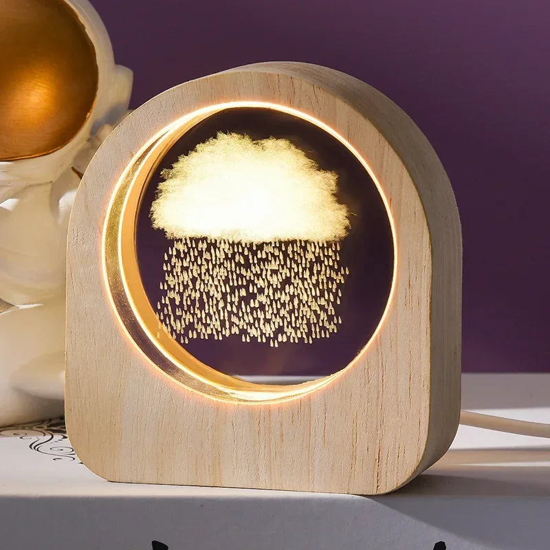 3D Crystal Glass Craft Decoration Laser Engraved Solar System