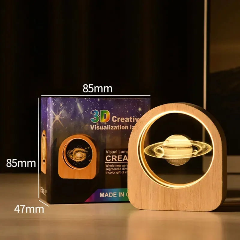 3D Crystal Glass Craft Decoration Laser Engraved Solar System